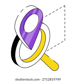 Unique design icon of location exploration 

