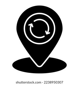 Icono de diseño único de actualización de ubicación 
