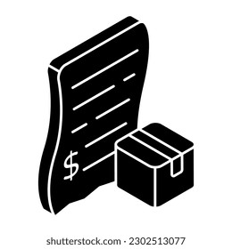 A unique design icon of logistic invoice