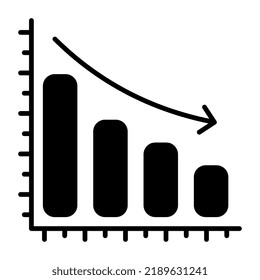 Unique design icon of loss chart