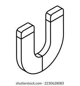 Unique design icon of magnet