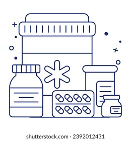 A unique design icon of medicines 

