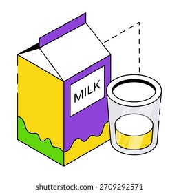 A unique design icon of milk pack