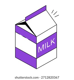 A unique design icon of milk pack 