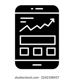 Unique design icon of mobile analytics 