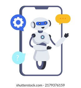 Icono de diseño único del chat robótico móvil
