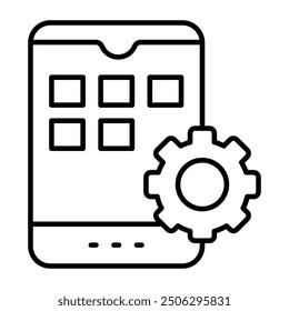 A unique design icon of mobile setting 