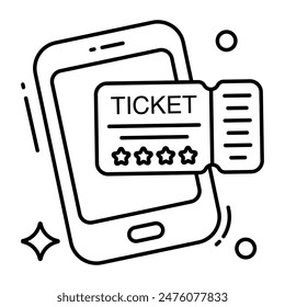 A unique design icon of mobile ticket