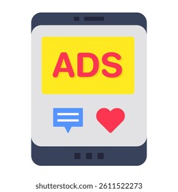 Unique design icon of mobile video ad