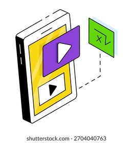 Unique design icon of mobile video 