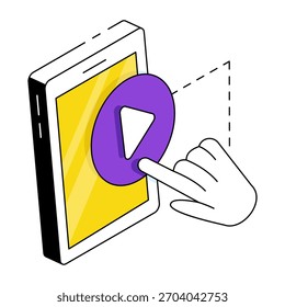 Unique design icon of mobile video 