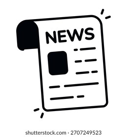 A unique design icon of newspaper 