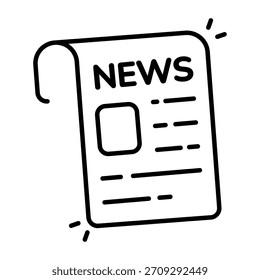 A unique design icon of newspaper 