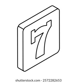 A unique design icon of number 7