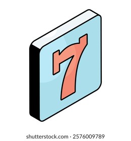 A unique design icon of number 7