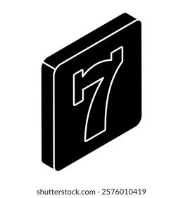 A unique design icon of number 7