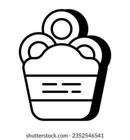 Un icono de diseño único de anillos de cebolla
