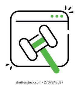 Unique design icon of online auction 