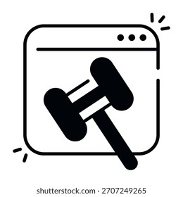 Unique design icon of online auction 