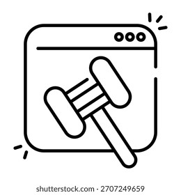 Unique design icon of online auction 