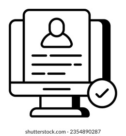 A unique design icon of online cv