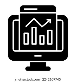 A unique design icon of online data analytics 