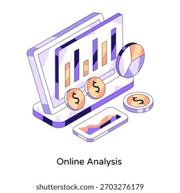 A unique design icon of online data analytics