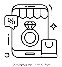 Unique design icon of online shopping