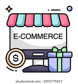 Unique design icon of online shopping
