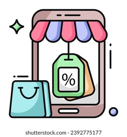 Unique design icon of online shopping