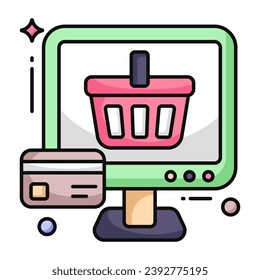 Unique design icon of online shopping