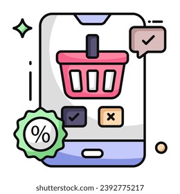 Unique design icon of online shopping