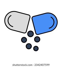 Un icono de diseño único de píldora abierta