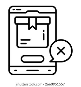 Un icono de diseño único de cancelación de pedido