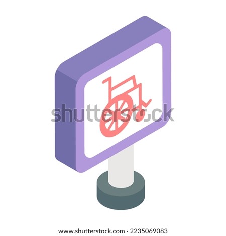 Unique design icon of paralyzed signboard 