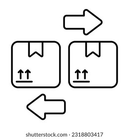 Ein einzigartiges Design-Symbol für den Paketaustausch 