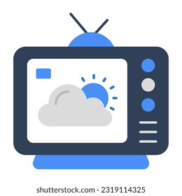 A unique design icon of partly cloudy day 