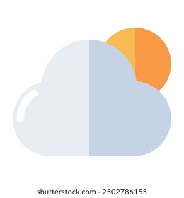 A unique design icon of partly cloudy day 
