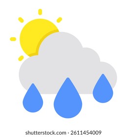 A unique design icon of partly rainy day