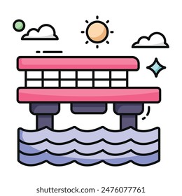 A unique design icon of pier