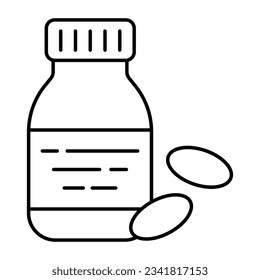 Ein einzigartiges Design-Symbol für die Pillenflasche