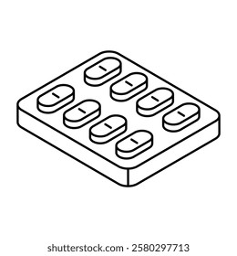A unique design icon of pills strip