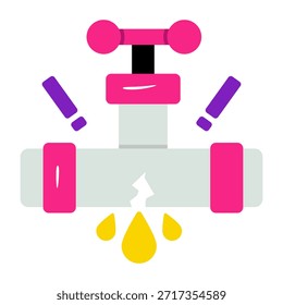Un icono de diseño único de la fuga de la tubería 
