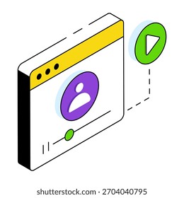 Unique design icon of play video 