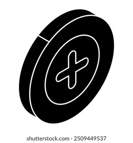 A unique design icon of plus sign