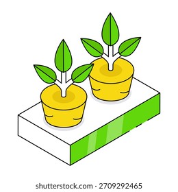 A unique design icon of potted plants