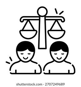 Unique design icon of public law