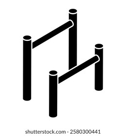 A unique design icon of pullup bars