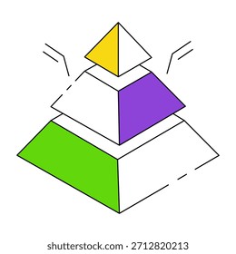 A unique design icon of pyramid chart 