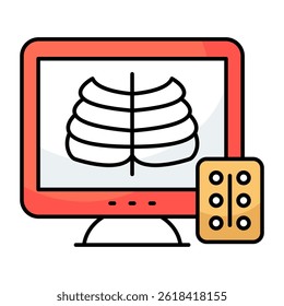 Unique design icon of ribs cage